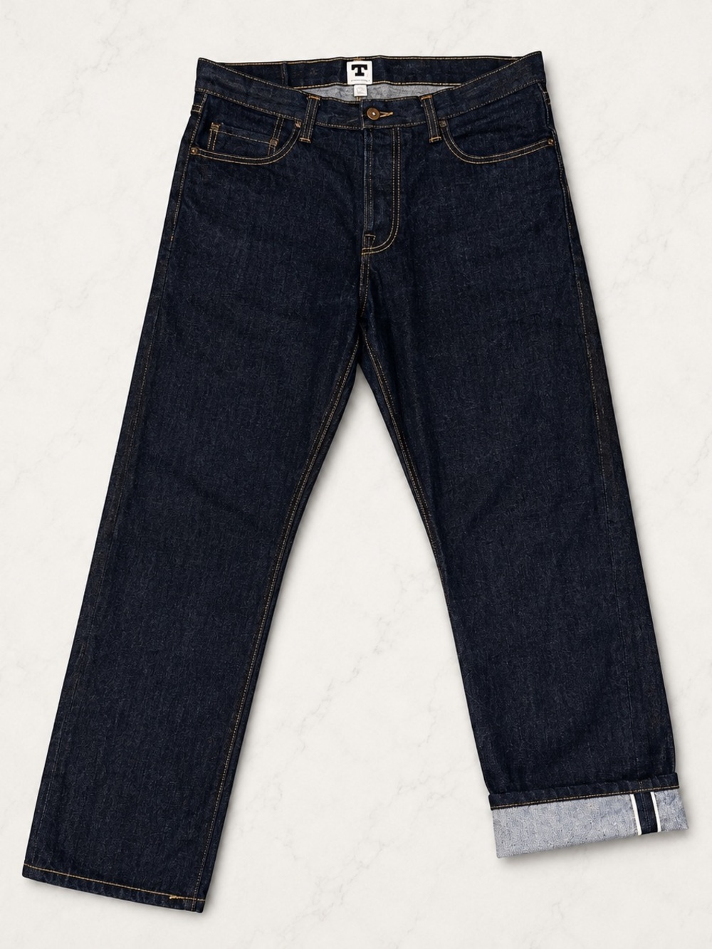 Tellason Ankara Straight Leg Jeans Size 34 White Oak Cone Selvedge USA Made
